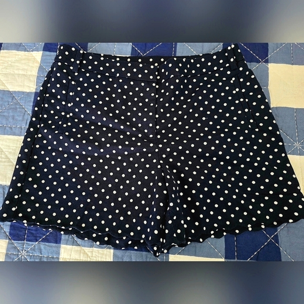 Anne Klein Navy Polka Dot Shorts